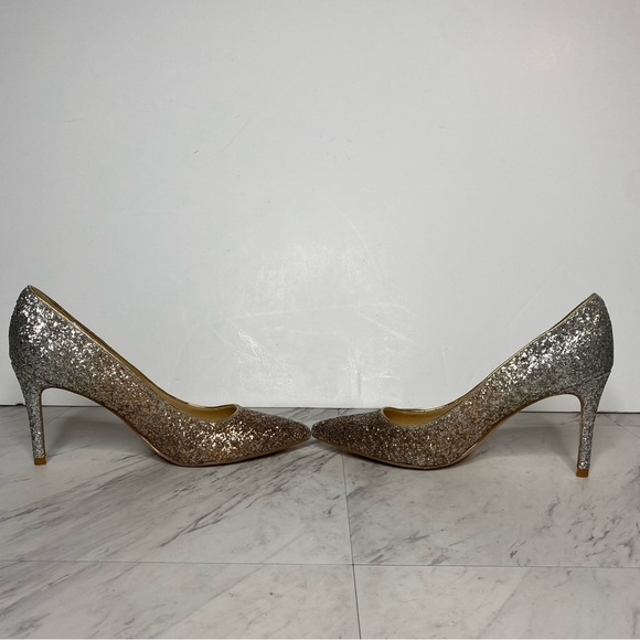 Marc Fisher Darreny Pointy Toe Gold Silver Glitter Pump 9 1/2 - Picture 5 of 13